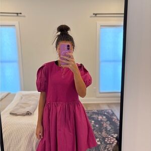 English Factory Mixed Media Henley Mini Dress Size Large